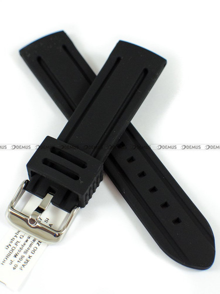 Silikonowy pasek do zegarka Horido 0011.01.22S, 22 mm, Czarny