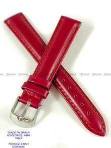 Skórzany pasek do zegarka Pacific W83N.22.4.4, 22 mm, Czerwony