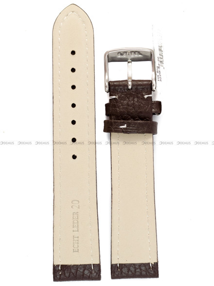 Pasek skórzany do zegarka - Fluco Big 322M-02-20 - 20 mm