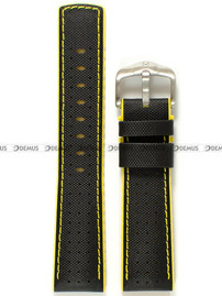 Skórzano-kauczukowy pasek do zegarka Hirsch 0917294050-4-22, 22 mm, Czarny