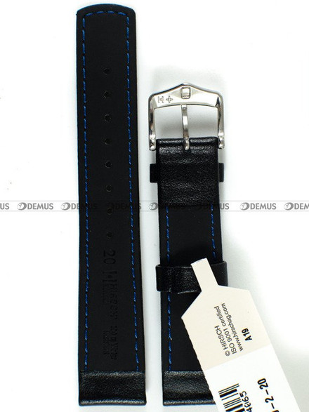 Skórzany pasek do zegarka Hirsch 04002050-2-20, 20 mm, Czarny