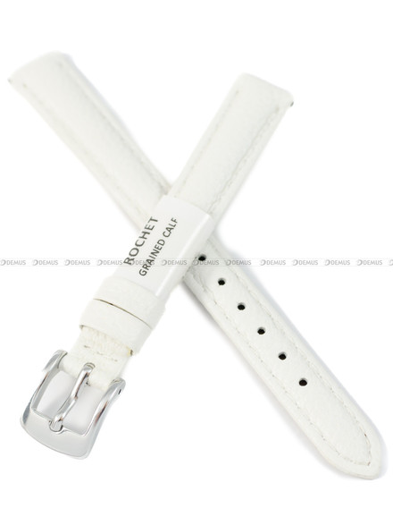 Pasek skórzany do zegarka - Rochet Boston 6020302 - 12 mm - Biały