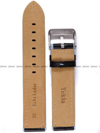 Skórzany pasek do zegarka Tekla PT10.20.1.2, 20 mm, Czarny