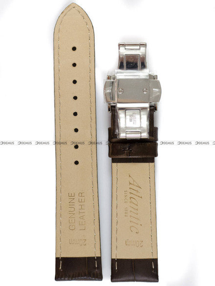 Pasek do zegarka skórzany Atlantic - SKORA BRAZ KROK-M 20SM - 20 mm - z zapięciem motylkowym