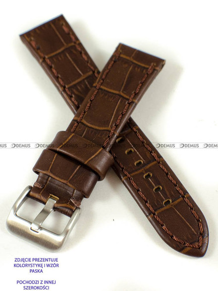 Skórzany pasek do zegarka Pacific W49.24.2.2, 24 mm, Brązowy
