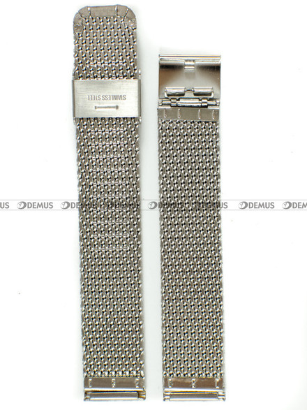 Siateczkowa (mesh) bransoleta do zegarka Demus Bra11, 18 mm, Srebrna