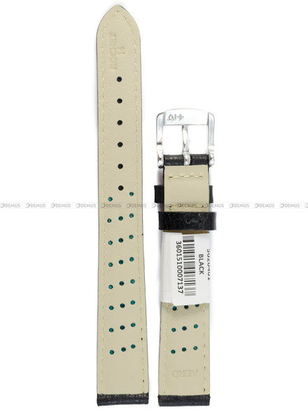 Pasek skórzany do zegarka - Rochet Buffalo 5020401 - 14 mm - Czarny