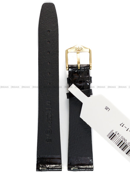 Pasek skórzany z krokodyla do zegarka - Hirsch Prestige Croco 02208050-1-17 - 17 mm 