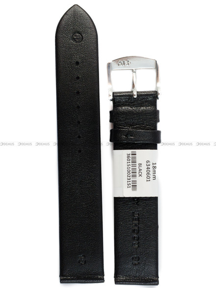 Pasek skórzany do zegarka - Rochet Trendy 6340601 - 18 mm - Czarny