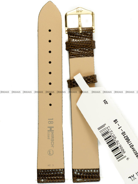 Pasek skórzany z jaszczurki do zegarka - Hirsch Lizard 01766210-1-18 XL - 18 mm