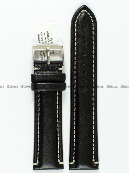 Skórzany pasek do zegarka Horido 0079.01.22S, 22 mm, Czarny