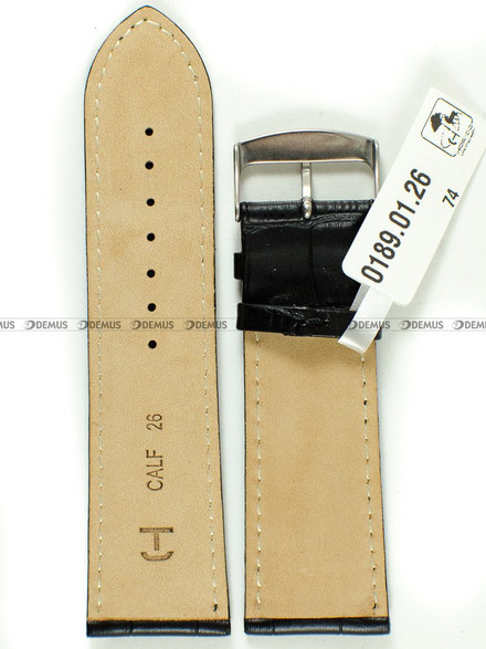 Skórzany pasek do zegarka Horido 0189.01.26S-MAT, 26 mm, Czarny