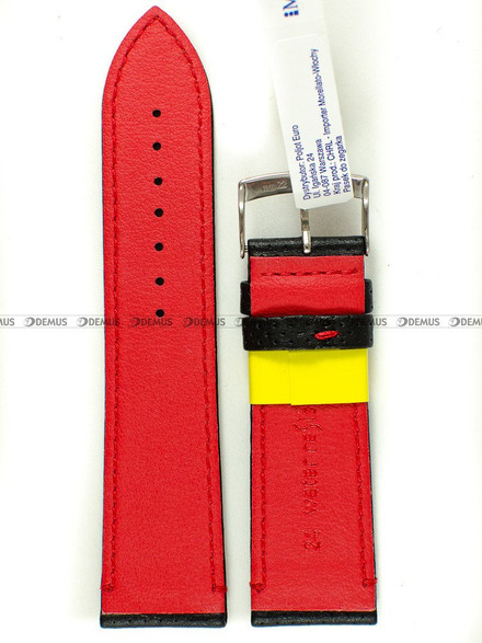 Skórzany pasek do zegarka Morellato A01X4909C18883CR24, 24 mm, Czarny