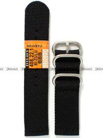 Nylonowy pasek do zegarka Diloy 408.22.1, 22 mm, Czarny