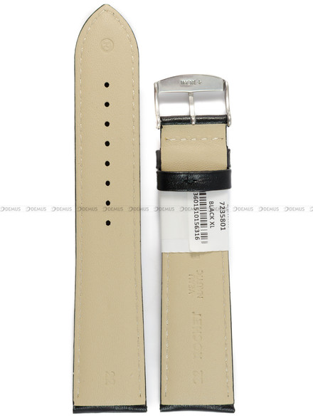 Pasek skórzany do zegarka - Rochet Neptune 7235801 XL - 22 mm - Czarny