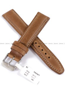 Skórzany pasek do zegarka LAVVU LSKUE18, 18 mm, Brązowy