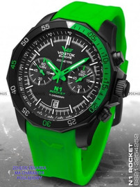 Silikonowy pasek do zegarka Vostok VE-N-1-Rocket-22-Silicon-Green-B, 22 mm, Zielony