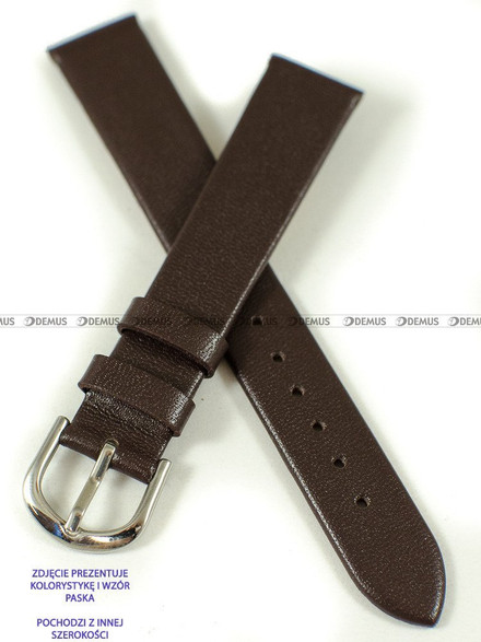 Skórzany pasek do zegarka Pacific W36L.14.2, 14 mm, Brązowy