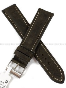 Skórzany pasek do zegarka LAVVU LSRUG20, 20 mm, Zielony