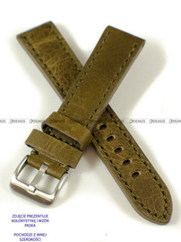 Skórzany pasek do zegarka Pacific W48.24.9.9, 24 mm, Zielony