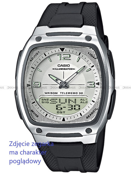 Pasek do zegarka z tworzywa Casio AW-81, 18 mm, Czarny