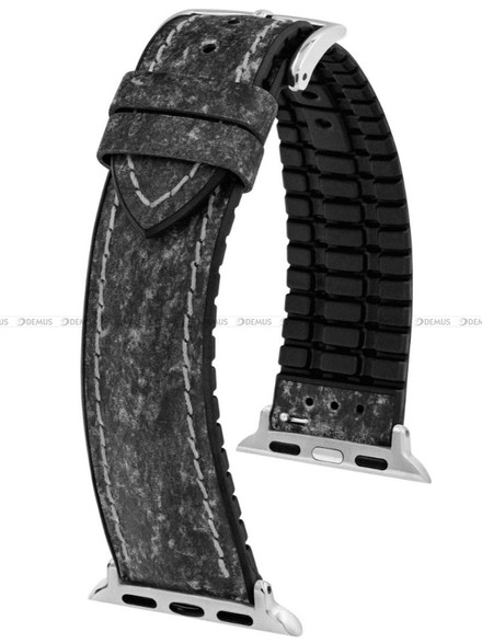 Pasek kauczukowy z adapterem do Apple Watch - Hirsch Stone 0925044050AD-2-20 - 20 mm - Zestaw