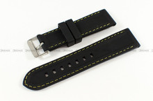 Pasek do zegarka z tworzywa Chermond PG1.24MM.1.9, 24 mm, Czarny
