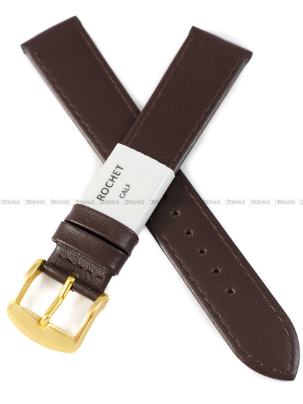 Pasek skórzany do zegarka - Rochet Leeds 6130603 - 18 mm - Brązowy