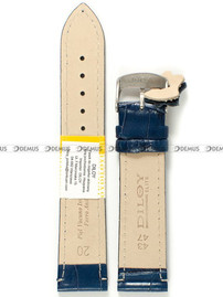 Skórzany pasek do zegarka Diloy 402.20.5, 20 mm, Niebieski
