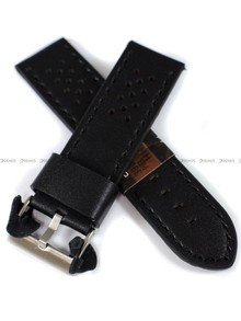 Skórzany pasek do zegarka Diloy 398.24.1, 24 mm, Czarny