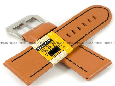 Skórzany pasek do zegarka Diloy 384.26.3.1, 26 mm, Brązowy