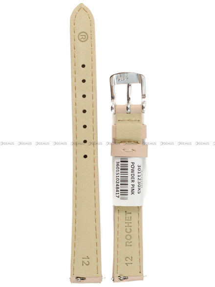 Pasek skórzany do zegarka - Rochet New York 3011230XS - 12  mm - Rózowy