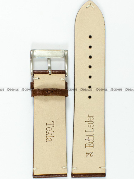 Skórzany pasek do zegarka Tekla PT47.24.2.7, 24 mm, Brązowy