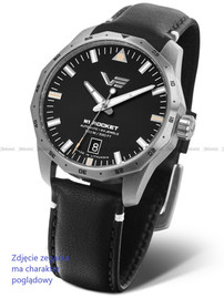 Pasek skórzany czarny do zegarka Vostok Europe N-1 Rocket NH35A-125A747 - 20 mm