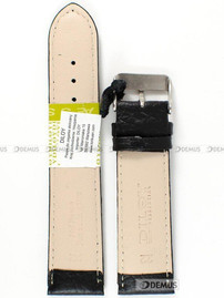 Skórzany pasek do zegarka Diloy P205.22.1, 22 mm, Czarny