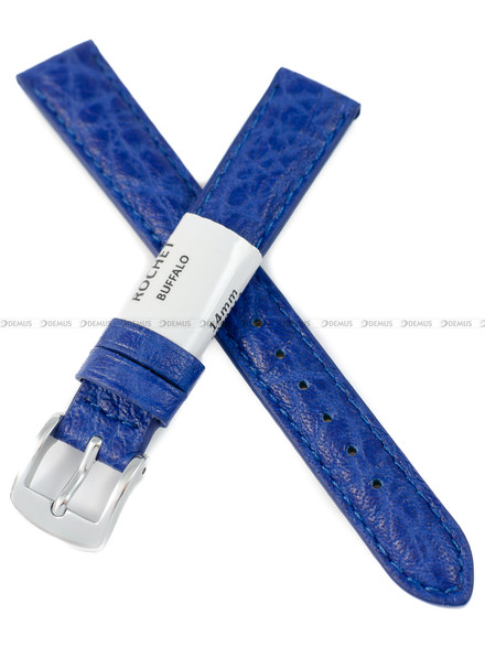 Pasek skórzany do zegarka - Rochet Buffalo 5020412 - 14 mm - Niebieski