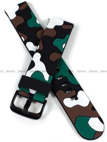 Silikonowy pasek do zegarka Demus PGS1.20.1.2.3.7, 20 mm, Brązowy, Czarny, Biały, Zielony