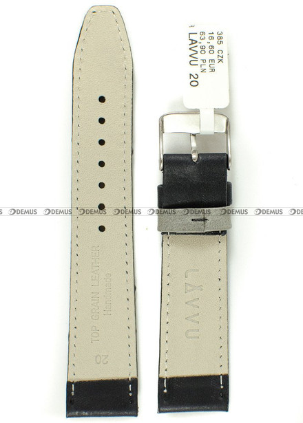 Skórzany pasek do zegarka LAVVU LSOUB20, 20 mm, Czarny