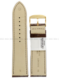 Pasek skórzany do zegarka - Rochet Charleston 5492403ST - 24 mm - Brązowy