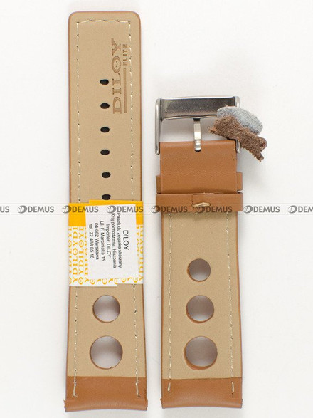 Skórzany pasek do zegarka Diloy P355.24.3, 24 mm, Brązowy