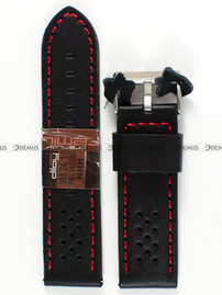 Skórzany pasek do zegarka Diloy 398.24.1.6, 24 mm, Czarny