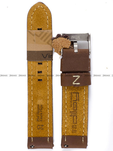 Skórzany pasek do zegarka Diloy 384.20.2, 20 mm, Brązowy