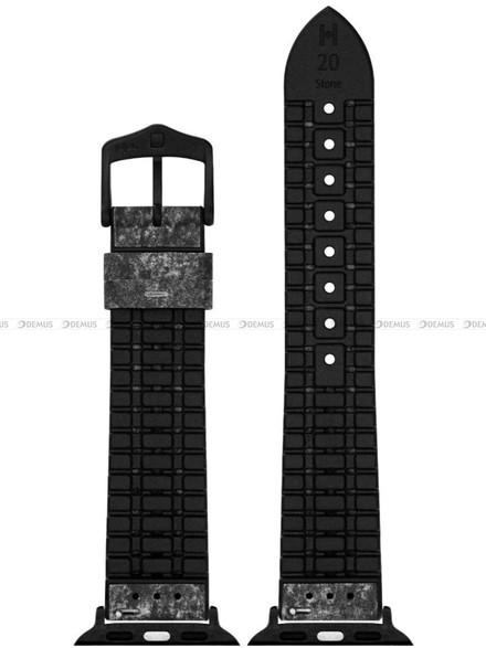 Pasek kauczukowy z adapterem do Apple Watch - Hirsch Stone 0925044050AD-5-22 - 22 mm - Zestaw