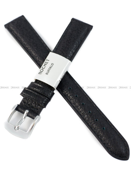 Pasek skórzany do zegarka - Rochet Buffalo 5020401 - 14 mm - Czarny