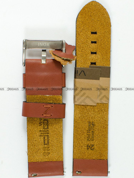 Skórzany pasek do zegarka Diloy 383.24.8, 24 mm, Brązowy
