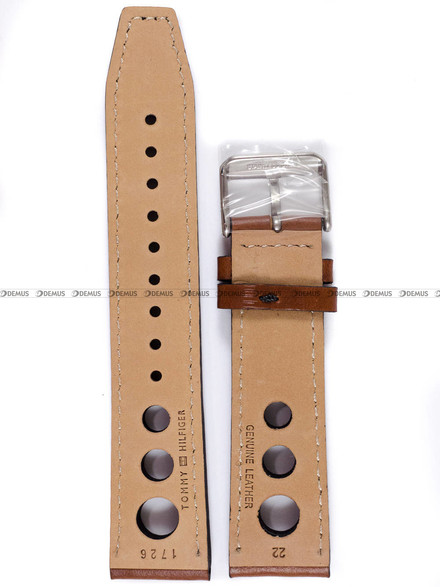 Skórzany pasek do zegarka Tommy Hilfiger Tommy-Hilfiger-1791049, 22 mm, Brązowy