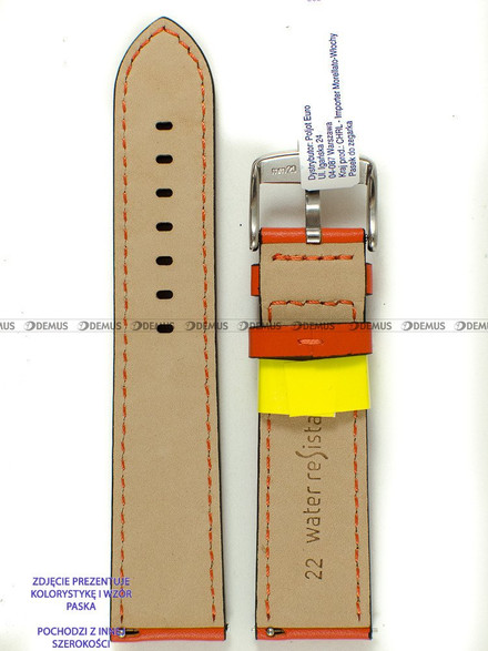 Skórzany pasek do zegarka Morellato A01X5123C03084CR20, 20 mm, Pomarańczowy
