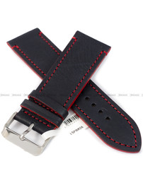 Skórzany pasek do zegarka LAVVU LSPBR26, 26 mm, Czarny