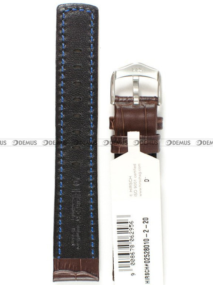 Skórzany pasek do zegarka Hirsch 02528010-2-20, 20 mm, Brązowy