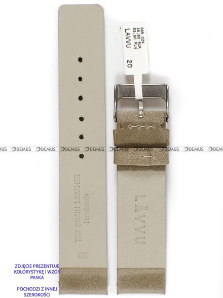 Skórzany pasek do zegarka LAVVU LSCUF24, 24 mm, Beżowy
